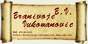 Branivoje Vukomanović vizit kartica